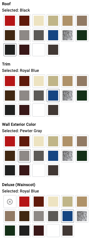 Metal Building Color Choices from Bull Buildings